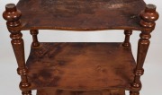 A superb antique Colonial Australian four tier wotnot, crafted from solid slabs of birdseye huon pine, Tasmanian origin, mid 19th century, 103cm high, 53cm wide, 36cm deep - 4