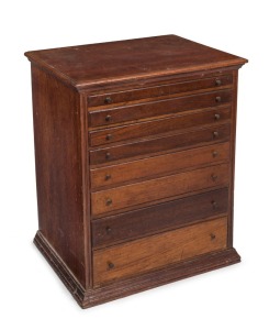 An antique Australian cedar collector's cabinet, 19th century, 63cm high, 51cm wide, 40cm deep