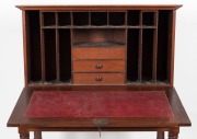 A Georgian mahogany fall front writing desk with ring turned legs, early 19th century, 136cm high, 103cm wide, 55cm deep - 2