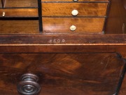 An antique English mahogany secretaire bookcase with astragal glazed arch doors, 19th century, 220cm high, 112cm wide, 50cm deep - 3