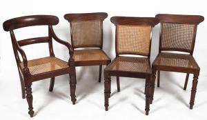 Four antique Anglo-Indian chairs, comprising three standards and one carver, 19th century