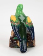 GRACE SECCOMBE stunning pottery parrot statue, incised "Grace Seccombe. N.S.W., Australia", with additional exhibition labels affixed to base, 19cm high - 4