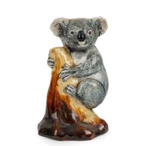 GRACE SECCOMBE pottery koala statue, signed "Grace Seccombe", 14cm high