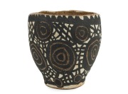 PEPAI JANGALA CARROLL studio pottery vessel with sgraffito and hand-painted decoration, signed "Pepai Carroll", 20cm high, 20cm wide