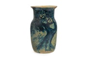 MERRIC BOYD pottery vase with hand-painted landscape scene, incised "Merric Boyd, 1917", ​​​​​​​22.4cm high