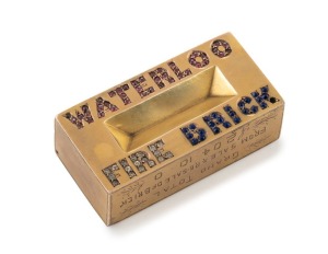 WATERLOO FIRE BRICK, 9ct gold brick made in 1914 by KITCHEN & BINGHAM of Park Street Sydney. This brick was raffled to raise money for charity. It was re-donated and sold, eventually raising £204.