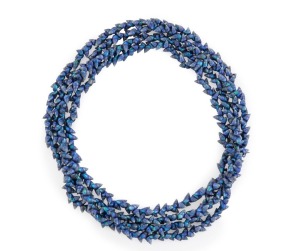 Vintage blue maireener (mariner) shell bead necklace, 176cm long