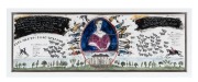 BERNADETTE (Bern) EMMERICHS&nbsp;(1961 - ), "ELIZABETH MACARTHUR" painted fired ceramic plaque, signed "Bern Emmerichs, 2014", Maunsell Wickes Gallery labels verso, 13 x 39.5cm, 16 x 42.5cm overall