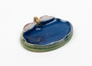 ROYAL DOULTON POTTERIES stoneware soap dish made for WRIGHT'S COAL TAR SOAP, impressed details on the base, 15.5cm wide