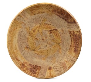 HIRO SWEN studio pottery platter, double seal mark to base, 40cm diameter