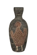 CARLENE THOMPSON impressive exhibition pottery vase, adorned with sgraffito&nbsp;bird decoration, incised "Carlene Thompson", 45cm high