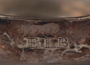 An 18th century CHANNEL ISLANDS silver christening cup, made in Jersey, stamped "P.B.", circa 1740, engraved "E.L.B.", 4cm high, 15cm wide, 110 grams - 2