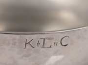 An 18th century CHANNEL ISLANDS silver christening cup by ROBERT De BARBEDOR of Jersey, circa 1700, engraved "K.L.C." and with additional inscription on reverse, 4cm high, 13cm wide, 80 grams - 2