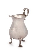 An 18th century CHANNEL ISLANDS silver cream jug by JEAN HENRY of Guernsey, circa 1770, 12cm high, 112 grams