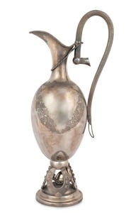 JOACHIM MATTHAIS WENDT of Adelaide, stunning Australian silver equine themed ewer, 19th century, stamped "J.M. WENDT, ADELAIDE" with pictorial marks, 35cm high, 820 grams