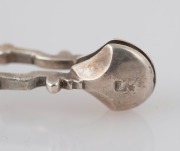 Antique 18th century CHANNEL ISLANDS silver sugar nips by GUILLAUME HENRY of Guernsey, circa 1750, engraved "M.P.", 12cm long, 29 grams - 2
