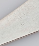 An antique CHANNEL ISLANDS bright cut silver serving spoon by GEORGE MAUGER of Jersey, circa 1810, engraved "A.E.G.T. N. 6 SEP. 1810.", ​​​​​​​20.5cm long, 46 grams - 3