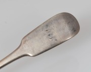 ALEXANDER DICK rare Colonial Australian silver tablespoon with engraved monogram, circa 1830s, stamped "A. DICK" with crowned leopard and date letter "E", lion passant and monarch, 22.5cm long, 92 grams. - 2