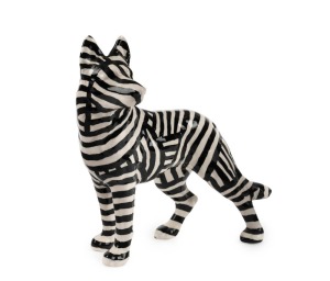 DANIE MELLOR "If Rousseau Had A Dog (black), 2008" slipcast ceramic, signed and titled on the paws, 13cm high, 23cm long