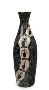 LYNETTE LEWIS "Tjala-Honey Ants II, 2019" ceramic vase incised "Lynette Lewis, Ernabella Arts, 2019", 42.5cm high