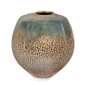 JOHN DERMER salt glazed ceramic vase, signed "Salt Glazed Porcelain, John Dermer" with monogram mark, 27cm high