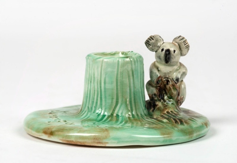 GRACE SECCOMBE koala candle holder titled "Taronga Zoo", ​​​​​​​5cm high, 10.5cm wide