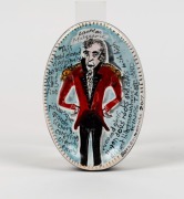 BERNADETTE (Bern)&nbsp;&nbsp;EMMERICHS&nbsp;"Kings Tableland" hand-painted ceramic wall plaque,signed "Bern Emmerichs, 2017", titled verso,11.5 x 8.5cm&nbsp;