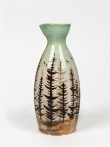 ARTHUR MERRIC BOYD pottery carafe with landscape scene, signed "Arthur Merric Boyd", 19.5cm high