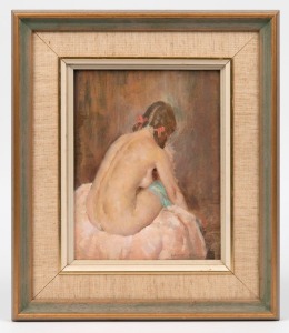 GARRETT KINGSLEY (1915-1982), untitled nude, oil on board, signed lower right "Garrett Kingsley", ​​​​​​​23 x 18cm, 37 x 32cm overall