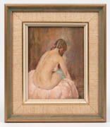 GARRETT KINGSLEY (1915-1982), untitled nude, oil on board, signed lower right "Garrett Kingsley", ​​​​​​​23 x 18cm, 37 x 32cm overall