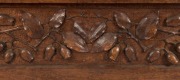 ROBERT PRENZEL Australian blackwood blanket box, carved with gumnuts, leaves and branches, early 20th century, ink stamp "Toorak Road" label to base, 45cm high, 90cm wide, 46cm deep - 4