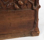 ROBERT PRENZEL Australian blackwood blanket box, carved with gumnuts, leaves and branches, early 20th century, ink stamp "Toorak Road" label to base, 45cm high, 90cm wide, 46cm deep - 7