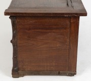 ROBERT PRENZEL Australian blackwood blanket box, carved with gumnuts, leaves and branches, early 20th century, ink stamp "Toorak Road" label to base, 45cm high, 90cm wide, 46cm deep - 12