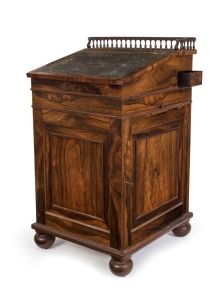 GILLOWS (attributed) antique English rosewood davenport, circa 1845, 94cm high, 52cm deep, 58cm deep