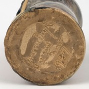 MERRIC BOYD pottery vase with applied gum trees in sgraffito and painted landscape, incised "Merric Boyd, 1947, Tree and Bow", 17cm high - 4