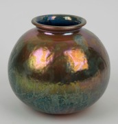 GREG DALY "First Light, 2010" lustre glaze ceramic vase, signed "Daly", with additional title and gallery number affixed to base, also with additional gallery card, 16cm high, 18cm wide - 2