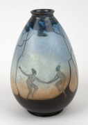 ELIZA JOSEPHSON, hand-painted porcelain vase with nude dancing figures in landscape, signed "E. Josephine, 1915", 21cm high.   - 2