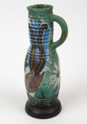 GOUDA "Lyrebird" Dutch pottery jug, factory marks to base, 24cm high - 2