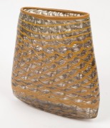 JENNI KEMARRE MARTINIELLO, OAM, square loop weave dilly bag, hot blown glass, engraved "J.K.M., 2015" 25cm high,  - 3