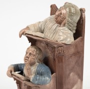 RALPH WOOD "THE VICAR AND MOSES" rare early Staffordshire pottery figure group, 18th century, 25cm high - 3