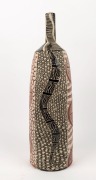 DEREK THOMPSON JUNGARRAYI&nbsp;"Wanampi I" tall brown and black glazed pottery vase with sgraffito&nbsp;snake decoration, incised "Derek Thompson, Ernabella Arts In 2013", 48.5cm high - 2