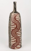 DEREK THOMPSON JUNGARRAYI&nbsp;"Wanampi I" tall brown and black glazed pottery vase with sgraffito&nbsp;snake decoration, incised "Derek Thompson, Ernabella Arts In 2013", 48.5cm high - 4