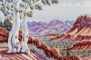 PETER TAYLOR TJUTJAJA (1940-2014), West McDonnell Ranges, watercolour, signed lower left "Peter Taylor Tjutjaja, 35 x 53cm, 57 x 74cm overall - 2