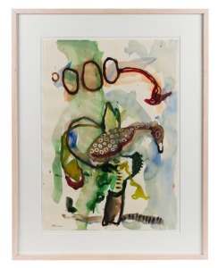 ANN THOMPSON (1933 - ), Vibrato 1, gouache, signed lower left "A. Thomson, '14", Olsen Irwin Gallery label verso, 50 x 36cm, 66 x51cm overall