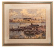 CHARLES EPHRAIM SMITH TINDALL (1863-1951), Sydney Harbour, watercolour, signed lower right "C.E.S. Tindall", ​​​​​​​51 x 61cm, 76 x 86cm overall - 2