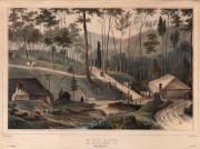 LOUIS AUGUSTE DE SAINSON (1800-1887), Moulin A Scie, dans les bois d'Hobart-Town. (Van-Diemen), hand-coloured lithograph, 31 x 42cm, 49 x 58cm overall