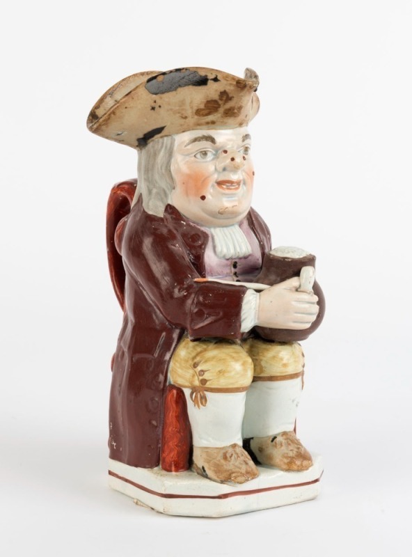 ENOCH WOOD antique English Toby jug, circa 1800, ​​​​​​​25cm high