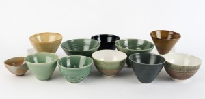 Eleven assorted Australian ceramic bowls, including one pierced example, the largest 11cm high