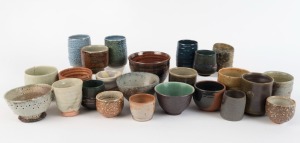 Twenty-four assorted Australian studio pottery tea bowls and beakers, the largest 10cm high