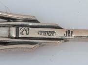 LINTON of Perth, set of 12 Australian silver spoons with wildflower motifs, 20th century, stamped "JAL. ST. SILVER", 11cm long, 152 grams total - 3